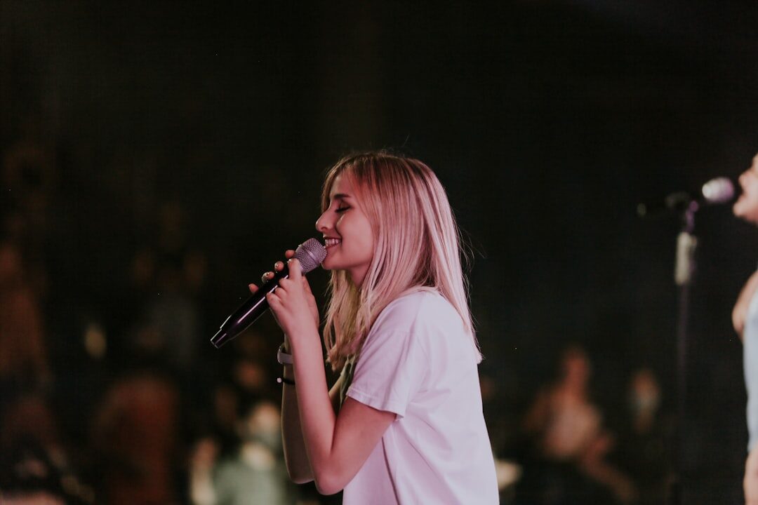 singer on stage performance